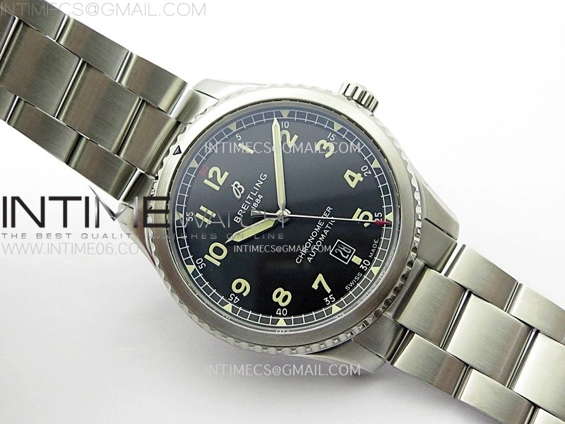 Navitimer8 A17314 SS TF 1:1 Best Edition Black dial On SS Bracelet A2824