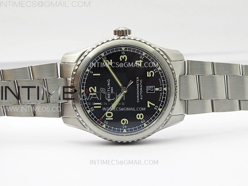Navitimer8 A17314 SS TF 1:1 Best Edition Black dial On SS Bracelet A2824
