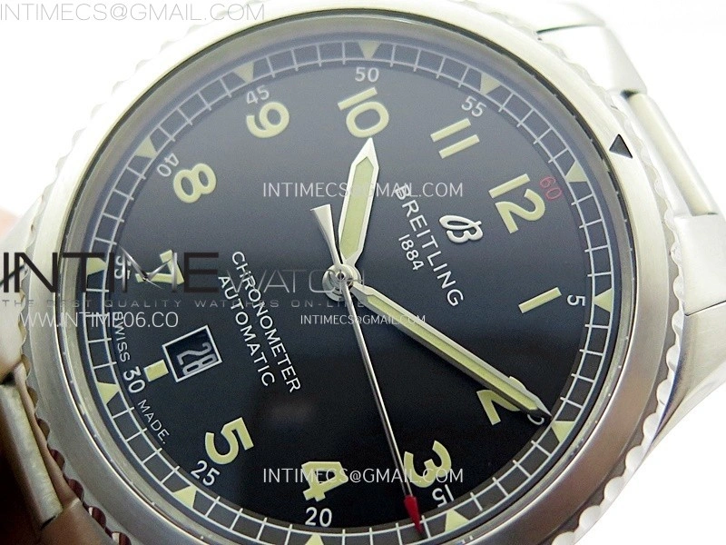 Navitimer8 A17314 SS TF 1:1 Best Edition Black dial On SS Bracelet A2824