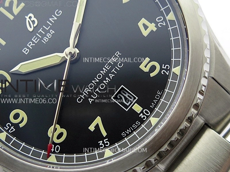 Navitimer8 A17314 SS TF 1:1 Best Edition Black dial On SS Bracelet A2824