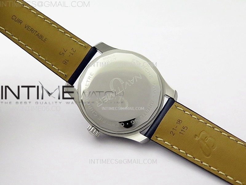 Navitimer8 A17314 SS TF 1:1 Best Edition Blue dial On Blue Leather Strap A2824