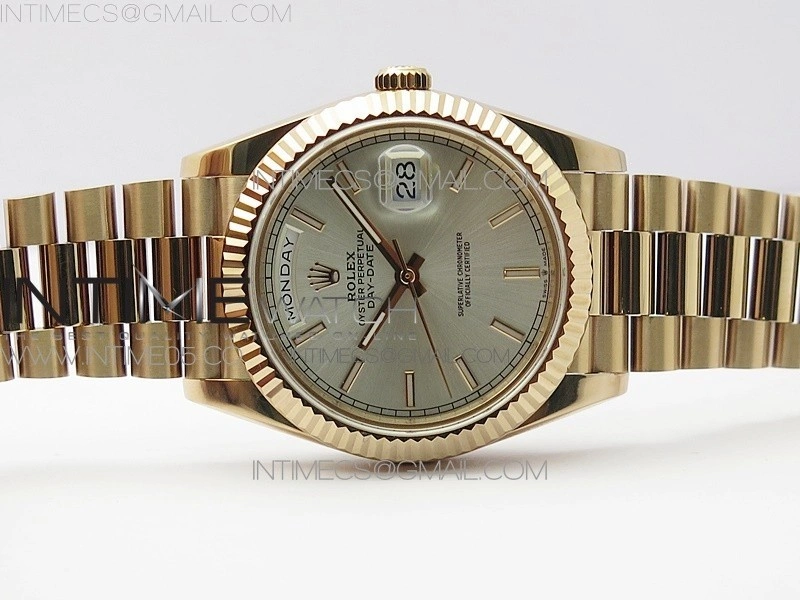 Day-Date 40mm 228239 BP New Dial Version 904 RG Silver Stick Markers Dial on RG President Bracelet A2836