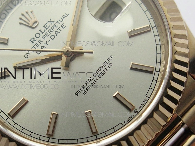 Day-Date 40mm 228239 BP New Dial Version 904 RG Silver Stick Markers Dial on RG President Bracelet A2836