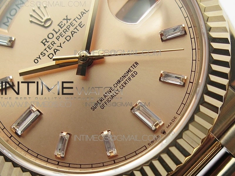 Day-Date 40mm 228239 BP New Dial Version 904 RG T Crystal Markers RG Dial on RG President Bracelet A2836
