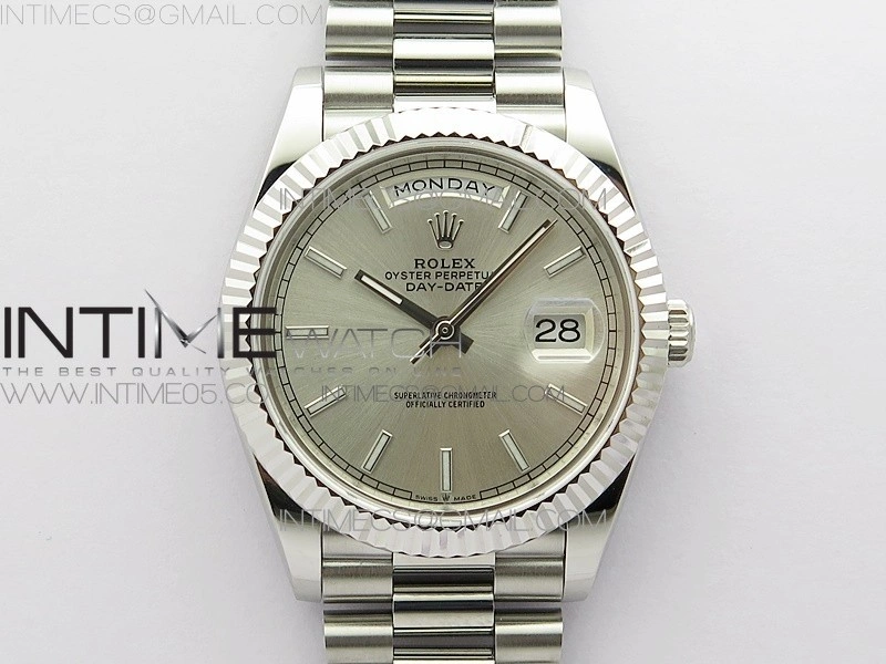 Day-Date 40mm 228239 BP New Dial Version 904 SS Silver Stick Markers Dial on SS President Bracelet A2836