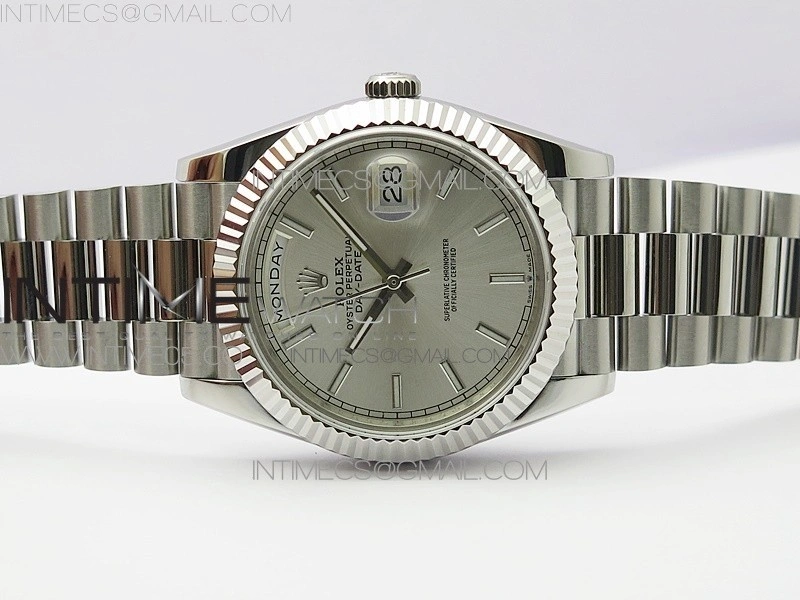 Day-Date 40mm 228239 BP New Dial Version 904 SS Silver Stick Markers Dial on SS President Bracelet A2836