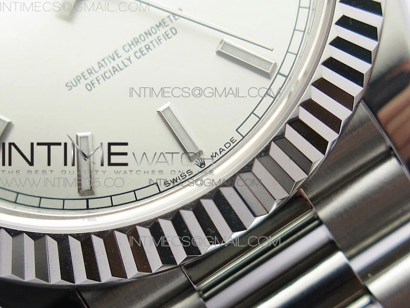Day-Date 40mm 228239 BP New Dial Version 904 SS Silver Stick Markers Dial on SS President Bracelet A2836