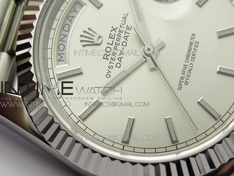 Day-Date 40mm 228239 BP New Dial Version 904 SS Silver Stick Markers Dial on SS President Bracelet A2836