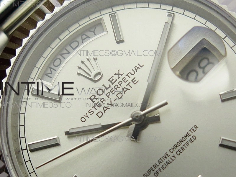 Day-Date 40mm 228239 BP New Dial Version 904 SS Silver Stick Markers Dial on SS President Bracelet A2836