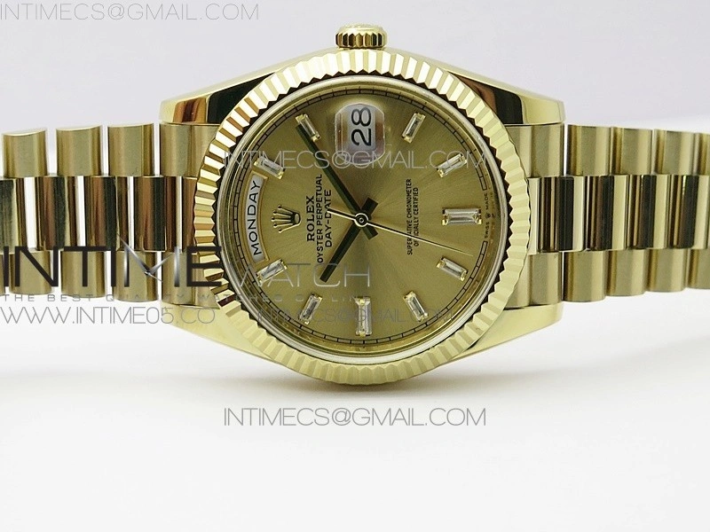 Day-Date 40mm 228239 BP New Dial Version 904 YG T Crystal Markers YG Dial on YG President Bracelet A2836
