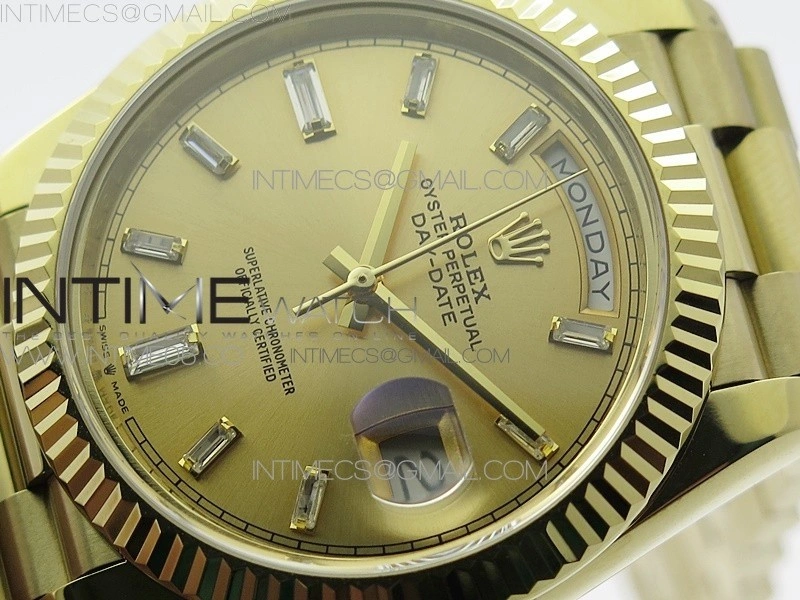 Day-Date 40mm 228239 BP New Dial Version 904 YG T Crystal Markers YG Dial on YG President Bracelet A2836