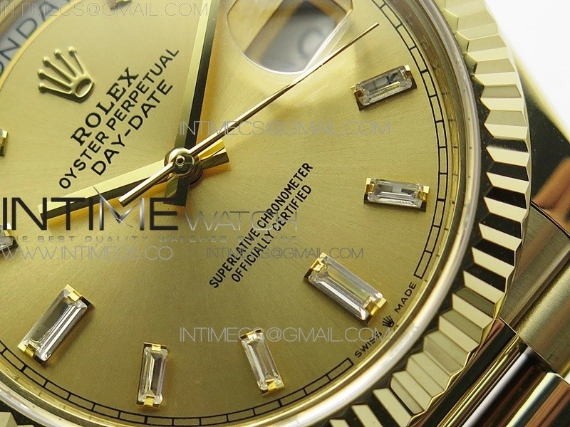 Day-Date 40mm 228239 BP New Dial Version 904 YG T Crystal Markers YG Dial on YG President Bracelet A2836