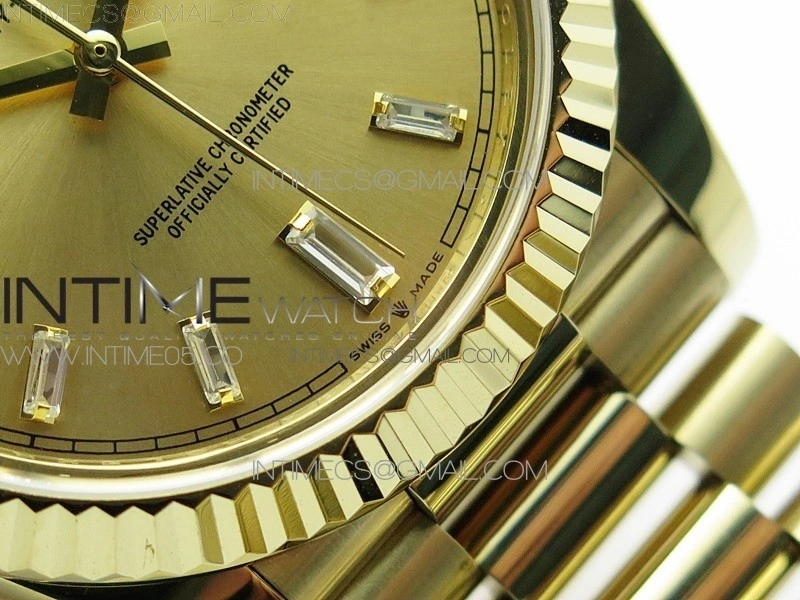 Day-Date 40mm 228239 BP New Dial Version 904 YG T Crystal Markers YG Dial on YG President Bracelet A2836