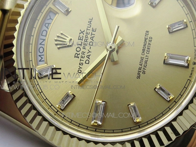 Day-Date 40mm 228239 BP New Dial Version 904 YG T Crystal Markers YG Dial on YG President Bracelet A2836