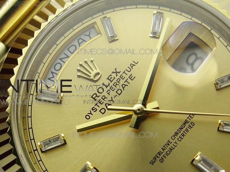Day-Date 40mm 228239 BP New Dial Version 904 YG T Crystal Markers YG Dial on YG President Bracelet A2836