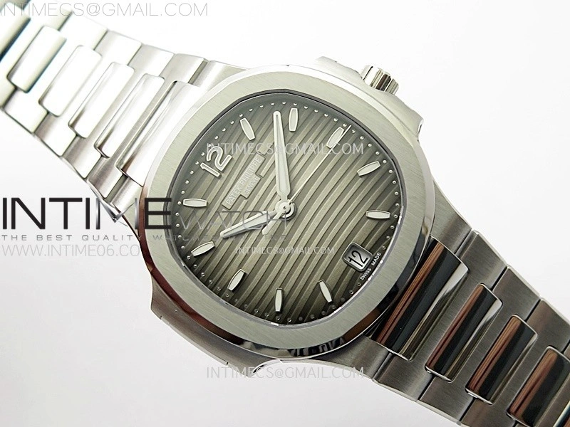 Nautilus 7118 New Version Ladies PPF 1:1 Best Edition Gray Dial on SS Bracelet A324 Super Clone