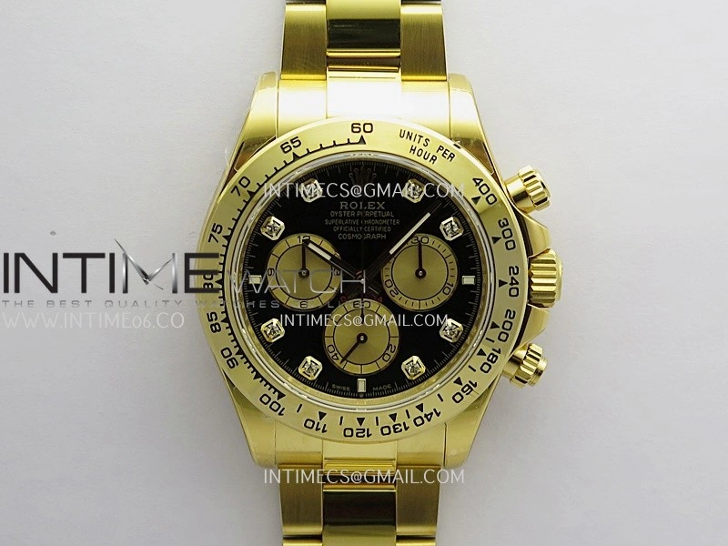 Daytona 126508 YG UFO 1:1 Best Edition Black Dial YG Subdial Diamond Marker On Oyster Bracelet UF4131