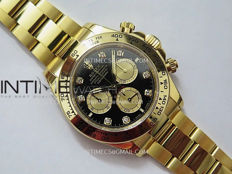 Daytona 126508 YG UFO 1:1 Best Edition Black Dial YG Subdial Diamond Marker On Oyster Bracelet UF4131
