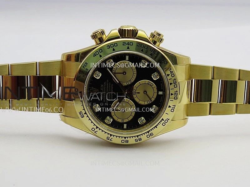 Daytona 126508 YG UFO 1:1 Best Edition Black Dial YG Subdial Diamond Marker On Oyster Bracelet UF4131