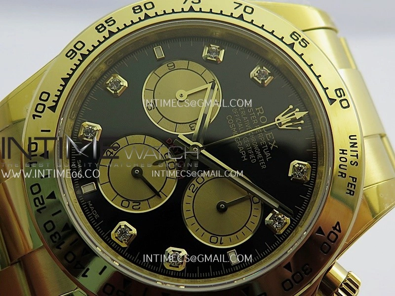 Daytona 126508 YG UFO 1:1 Best Edition Black Dial YG Subdial Diamond Marker On Oyster Bracelet UF4131
