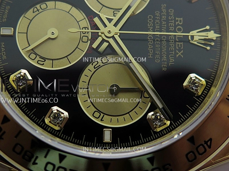 Daytona 126508 YG UFO 1:1 Best Edition Black Dial YG Subdial Diamond Marker On Oyster Bracelet UF4131