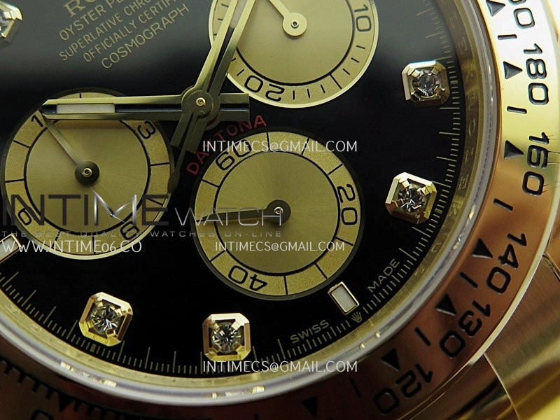 Daytona 126508 YG UFO 1:1 Best Edition Black Dial YG Subdial Diamond Marker On Oyster Bracelet UF4131