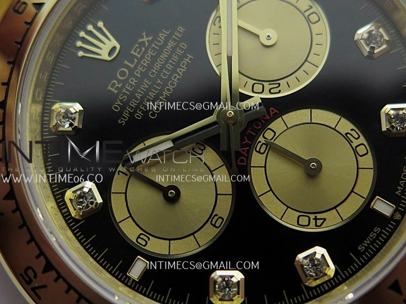 Daytona 126508 YG UFO 1:1 Best Edition Black Dial YG Subdial Diamond Marker On Oyster Bracelet UF4131