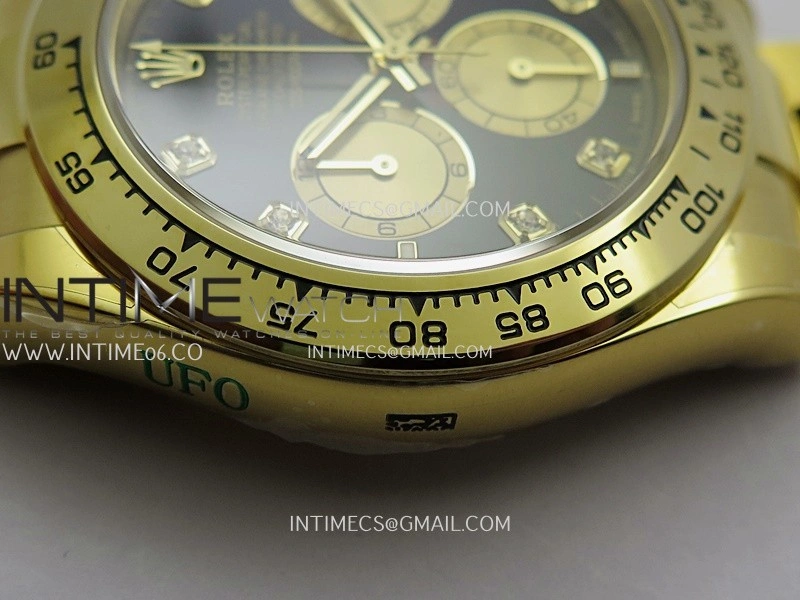Daytona 126508 YG UFO 1:1 Best Edition Black Dial YG Subdial Diamond Marker On Oyster Bracelet UF4131