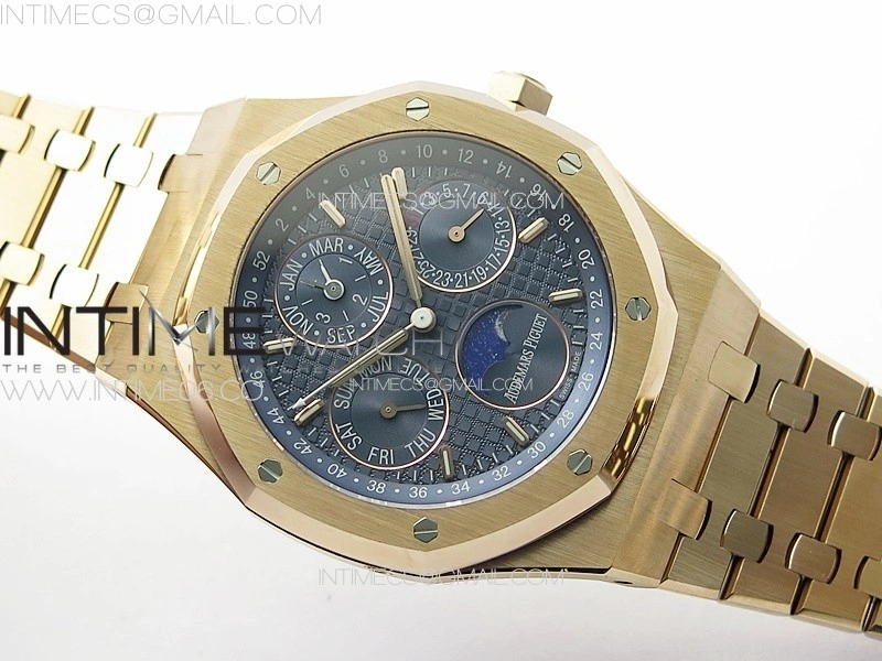 Royal Oak 41mm Complicated 26574 RG APSF1:1 Best Edition Blue Dial on RG Bracelet A5134