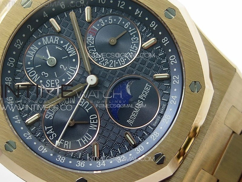 Royal Oak 41mm Complicated 26574 RG APSF1:1 Best Edition Blue Dial on RG Bracelet A5134