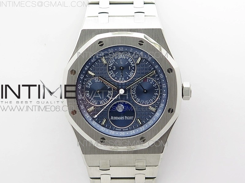 Royal Oak 41mm Complicated 26574 SS APSF1:1 Best Edition Blue Dial on SS Bracelet A5134
