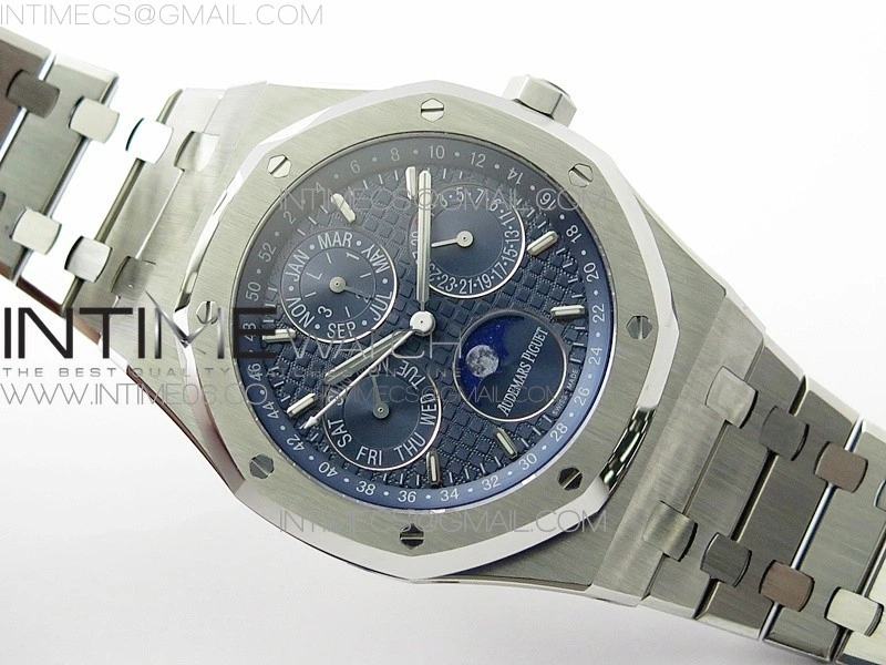 Royal Oak 41mm Complicated 26574 SS APSF1:1 Best Edition Blue Dial on SS Bracelet A5134