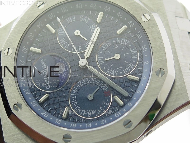 Royal Oak 41mm Complicated 26574 SS APSF1:1 Best Edition Blue Dial on SS Bracelet A5134