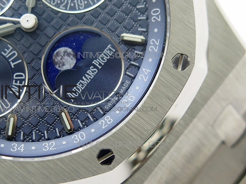Royal Oak 41mm Complicated 26574 SS APSF1:1 Best Edition Blue Dial on SS Bracelet A5134