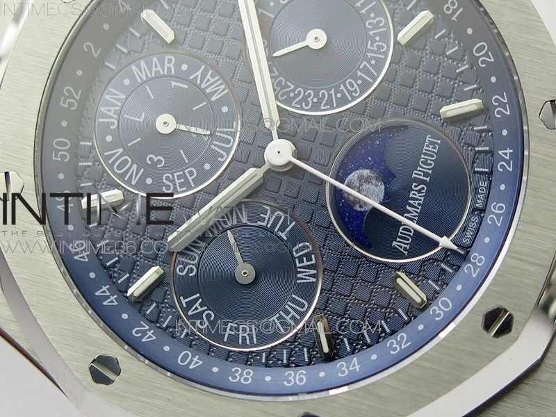 Royal Oak 41mm Complicated 26574 SS APSF1:1 Best Edition Blue Dial on SS Bracelet A5134