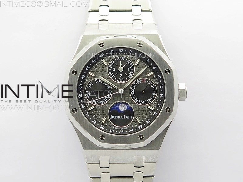 Royal Oak 41mm Complicated 26574 SS APSF1:1 Best Edition Gray Dial on SS Bracelet A5134