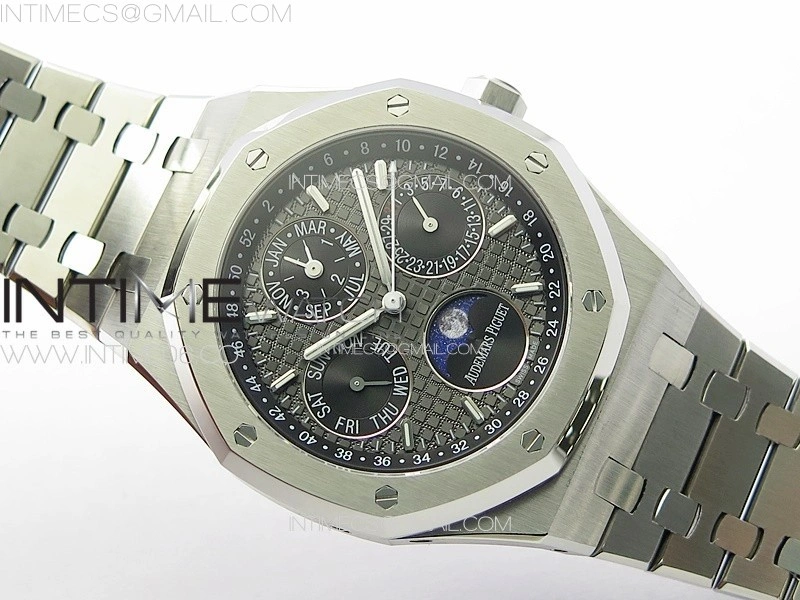 Royal Oak 41mm Complicated 26574 SS APSF1:1 Best Edition Gray Dial on SS Bracelet A5134