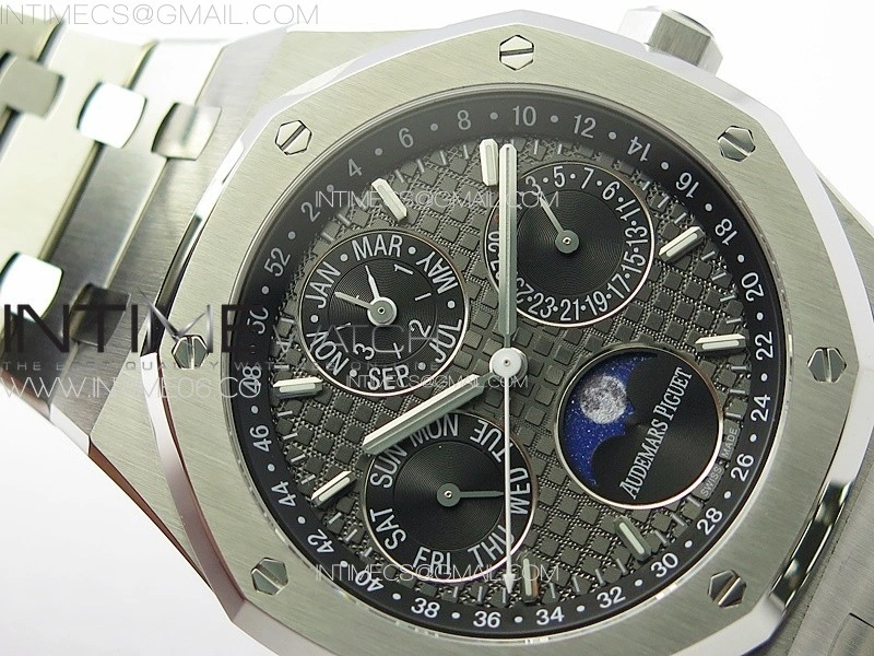 Royal Oak 41mm Complicated 26574 SS APSF1:1 Best Edition Gray Dial on SS Bracelet A5134