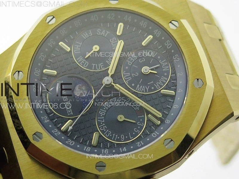 Royal Oak 41mm Complicated 26574 YG APSF1:1 Best Edition Blue Dial on YG Bracelet A5134
