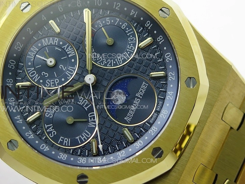 Royal Oak 41mm Complicated 26574 YG APSF1:1 Best Edition Blue Dial on YG Bracelet A5134