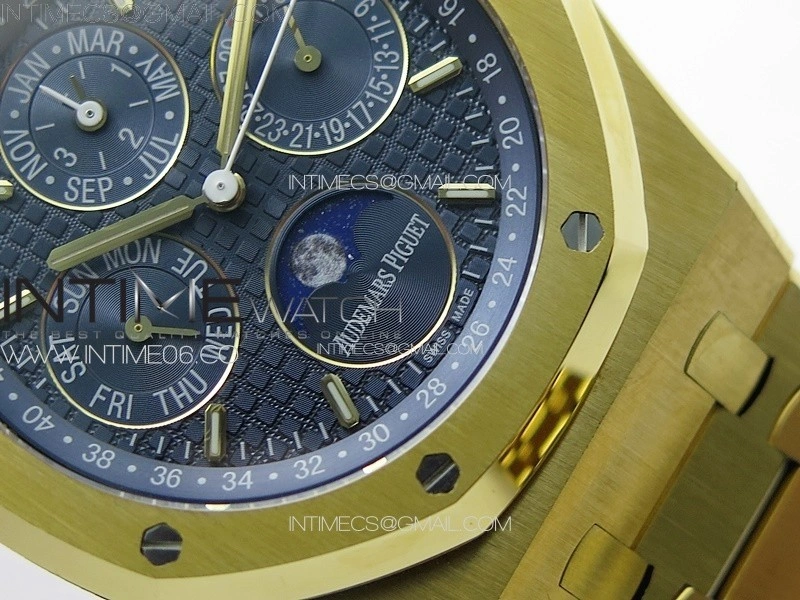 Royal Oak 41mm Complicated 26574 YG APSF1:1 Best Edition Blue Dial on YG Bracelet A5134