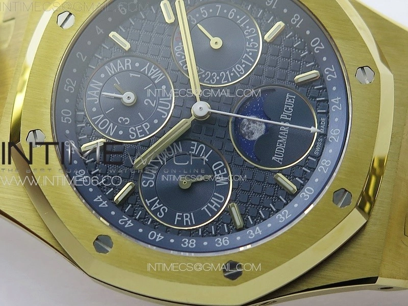 Royal Oak 41mm Complicated 26574 YG APSF1:1 Best Edition Blue Dial on YG Bracelet A5134