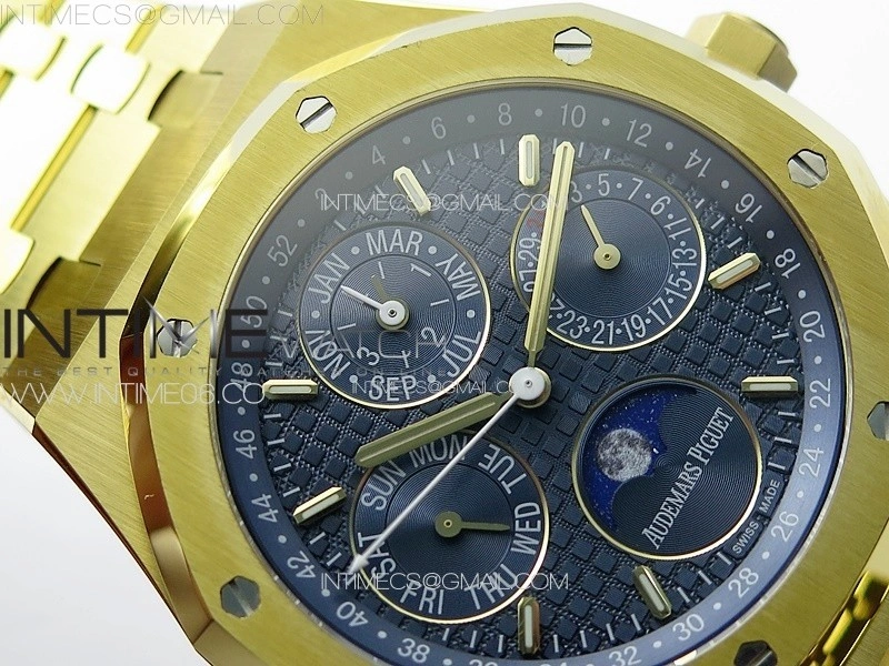 Royal Oak 41mm Complicated 26574 YG APSF1:1 Best Edition Blue Dial on YG Bracelet A5134