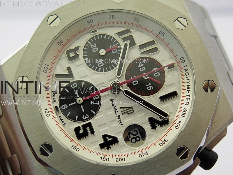 Royal Oak Offshore 42mm Panda SS TKF Best Edition White Black Dial on SS Bracelet A7750