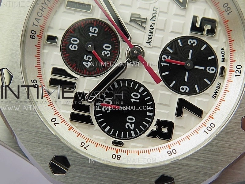 Royal Oak Offshore 42mm Panda SS TKF Best Edition White Black Dial on SS Bracelet A7750