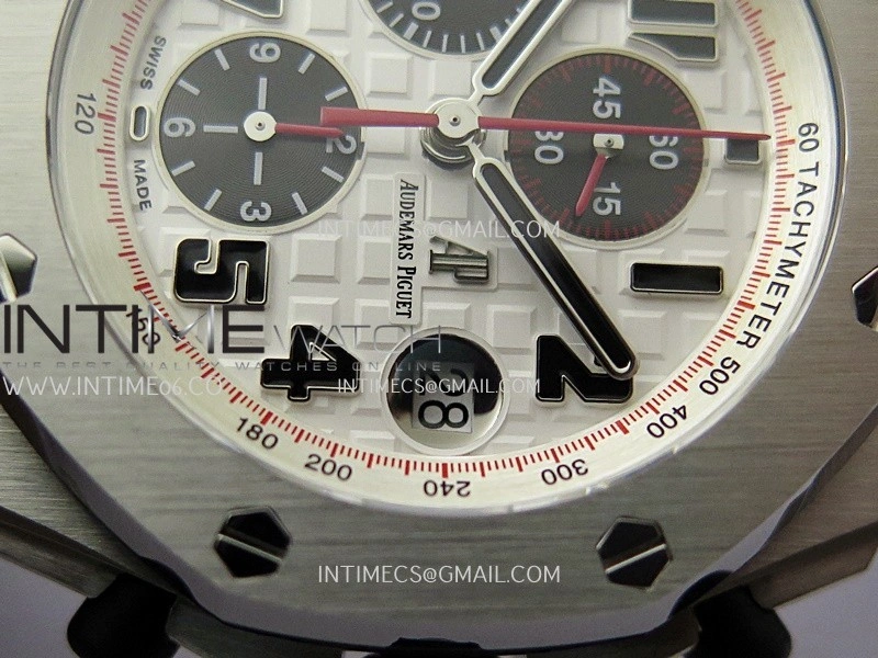 Royal Oak Offshore 42mm Panda TKF Best Edition White Dial on Black Leather Strap A7750