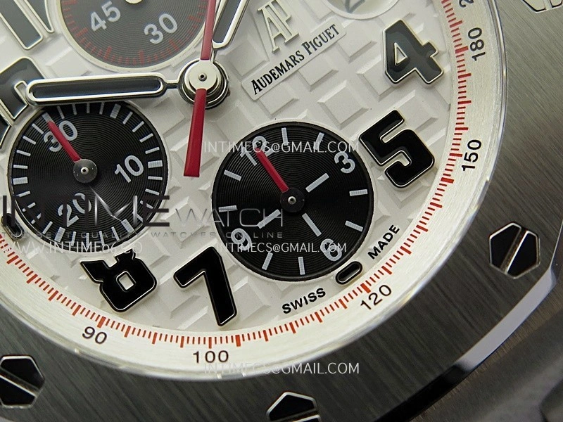 Royal Oak Offshore 42mm Panda TKF Best Edition White Dial on Black Leather Strap A7750