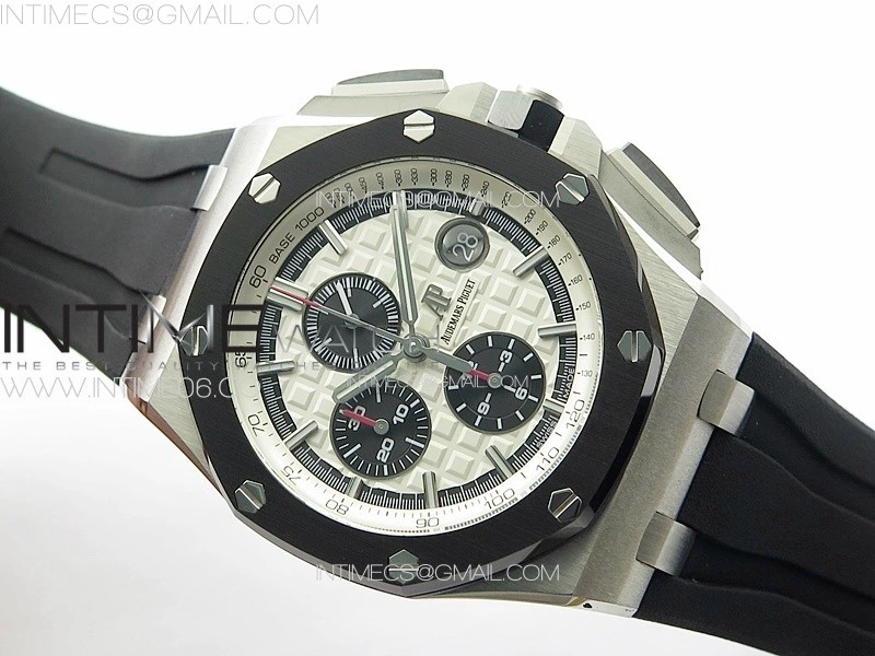Royal Oak Offshore 44mm SS APSF 1:1 Best Edition White Dial on Black Rubber Strap A3126