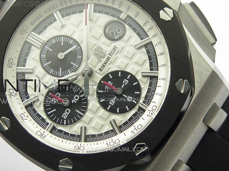 Royal Oak Offshore 44mm SS APSF 1:1 Best Edition White Dial on Black Rubber Strap A3126
