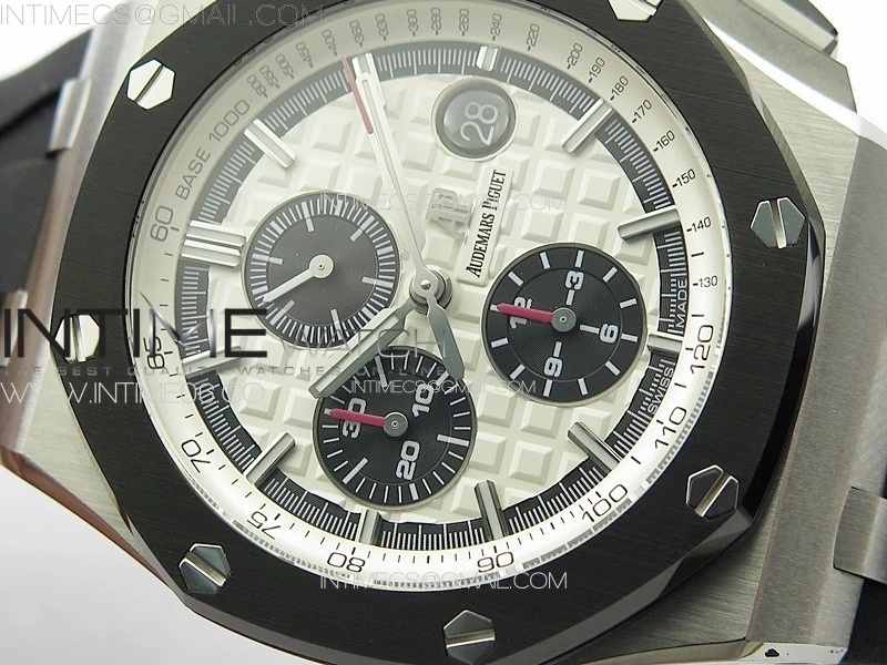 Royal Oak Offshore 44mm SS APSF 1:1 Best Edition White Dial on Black Rubber Strap A3126